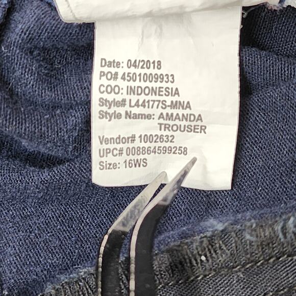 Gloria Vanderbilt Pants Womens 16W SHORT Blue Amanda High Rise Straight Stretch - Picture 8 of 13